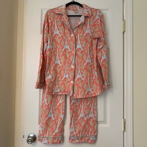 BedHead Pink and Blue Paisley Sleepwear Set